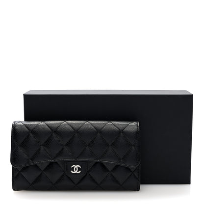 Chanel Caviar Quilted Large Gusset Flap Wallet Black 8 of 8