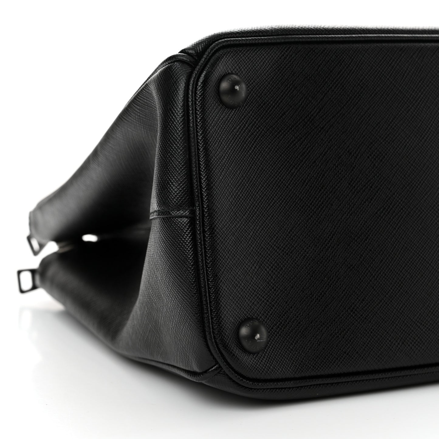 Saffiano Lux Monochrome Large Galleria Double Zip Tote Black