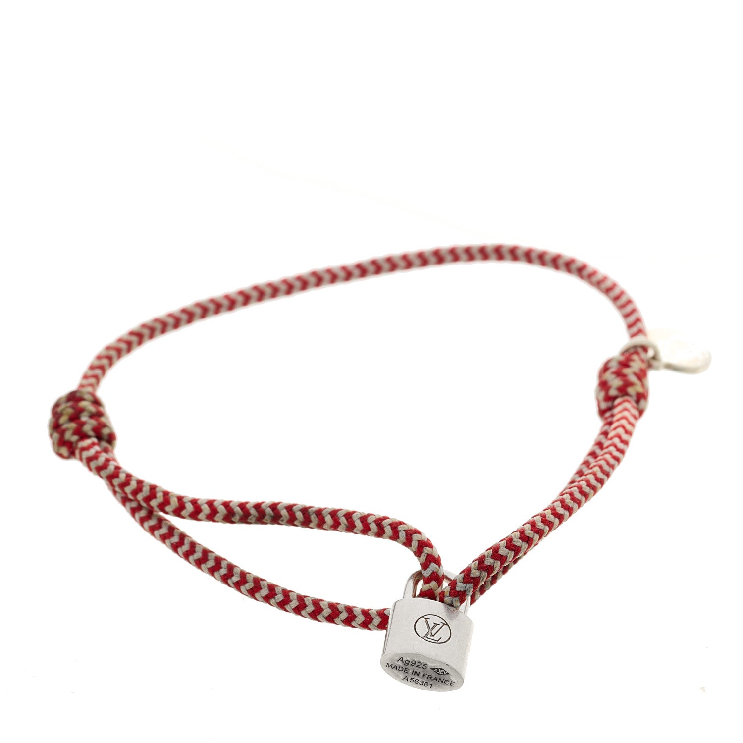 Louis Vuitton X UNICEF Sterling Silver Lockit Bracelet Red White 1 of 4