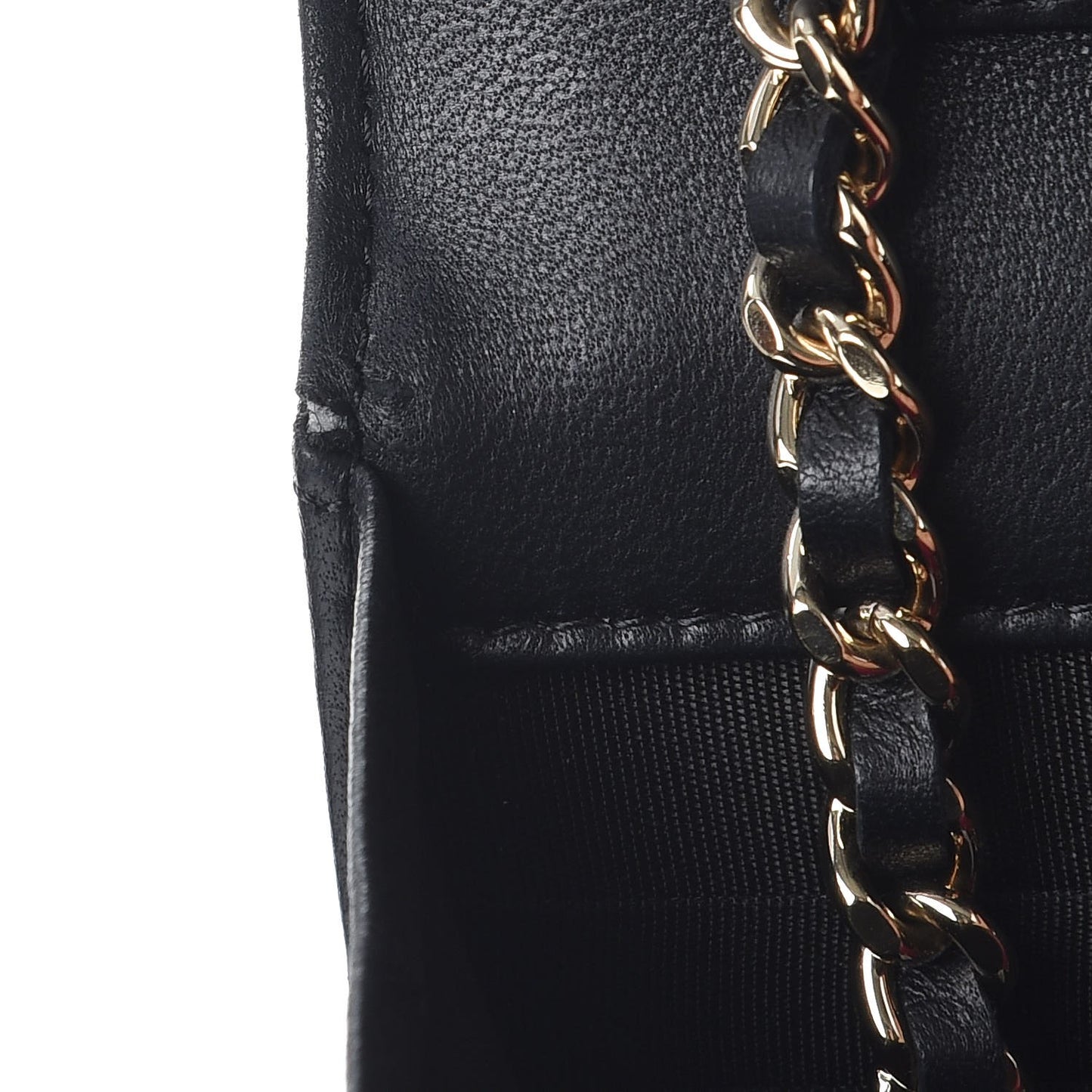 Lambskin Quilted Boy Wallet On Chain WOC Black