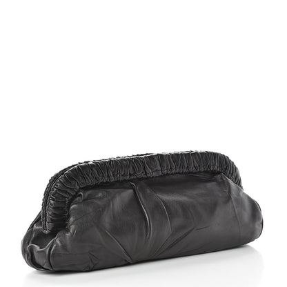 Prada Nappa Pleated Pochette Clutch Black 3 of 7