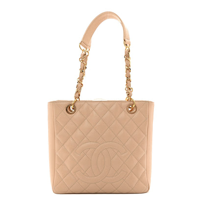 Chanel Caviar Quilted Petit Shopping Tote PST Beige Clair 1 of 12