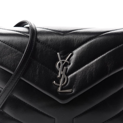 Saint Laurent Calfskin Y Quilted Monogram Toy Loulou Crossbody Bag Black 11 of 12