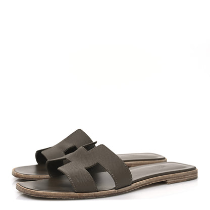 Hermes Epsom Oran Sandals 39 Etoupe 4 of 11