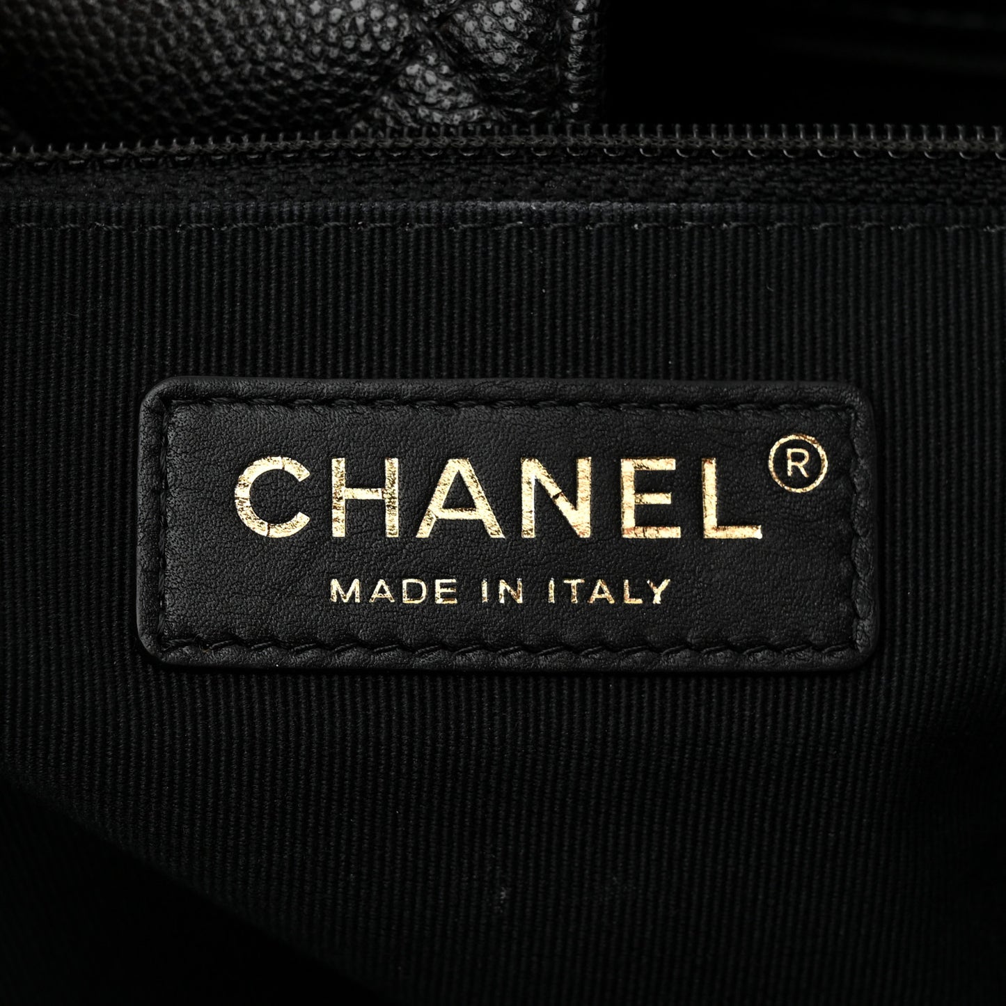 Caviar Quilted Large Shopping Tote Black