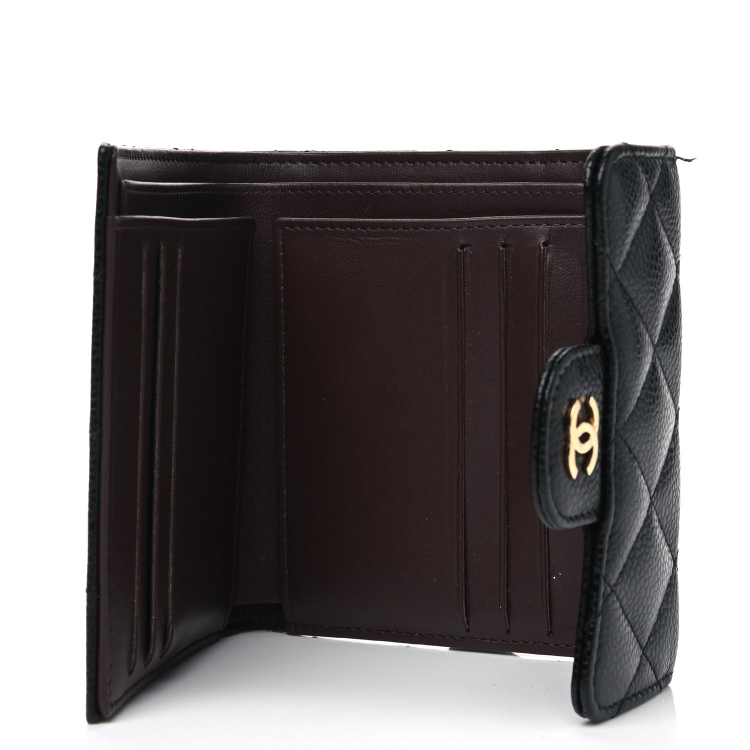 Chanel Caviar Quilted Compact Flap Wallet Black 4 of 6
