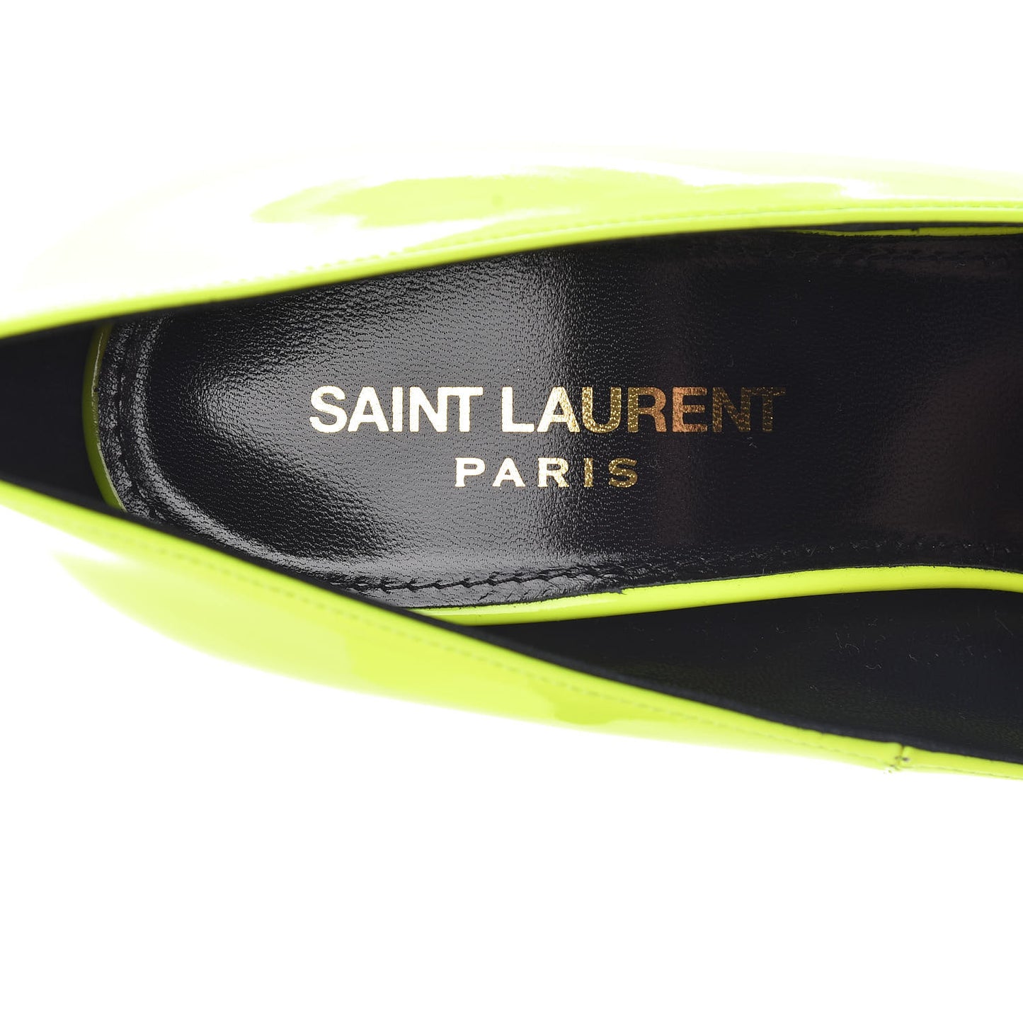 Patent Calfskin Kiki 85 Pumps 37 Yellow Fluo