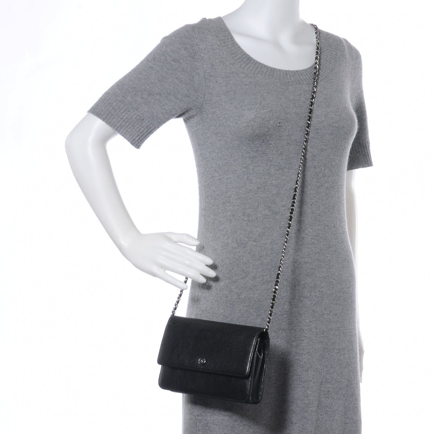 Leather Wallet On Chain WOC Black