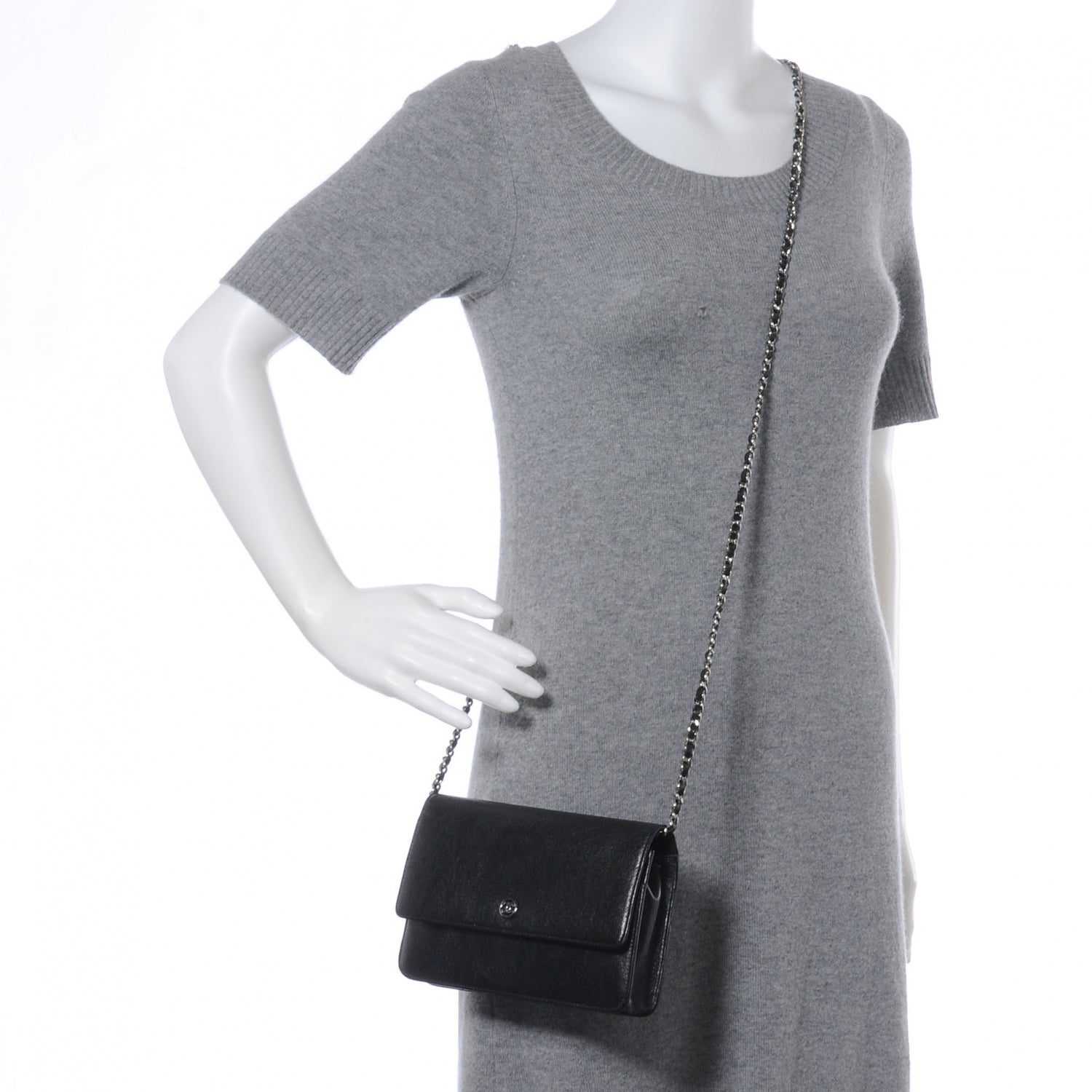 Chanel Leather Wallet On Chain WOC Black 2 of 9