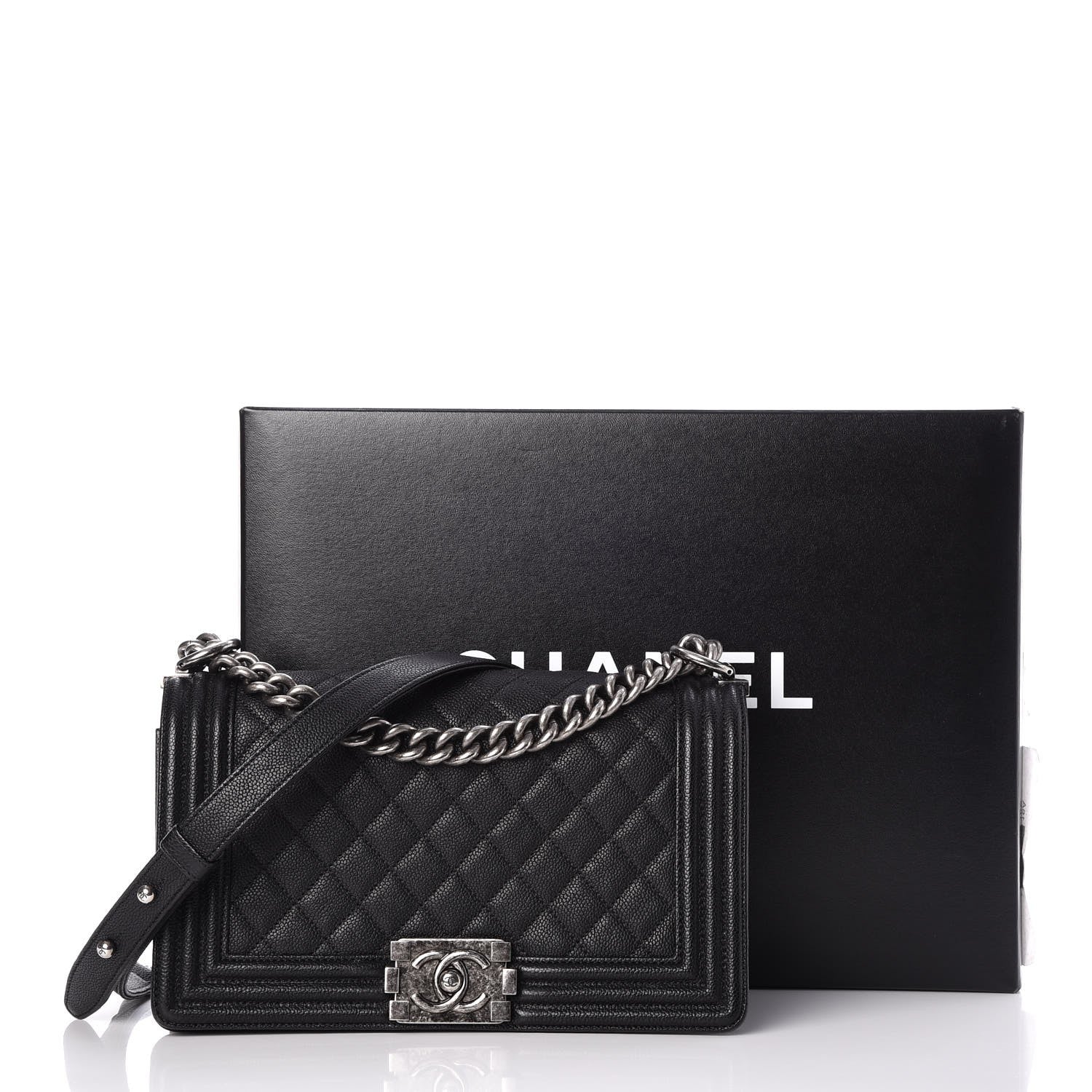 Chanel Caviar Quilted Medium Boy Flap Black 15 of 15