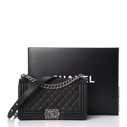 Chanel Caviar Quilted Medium Boy Flap Black 15 of 15