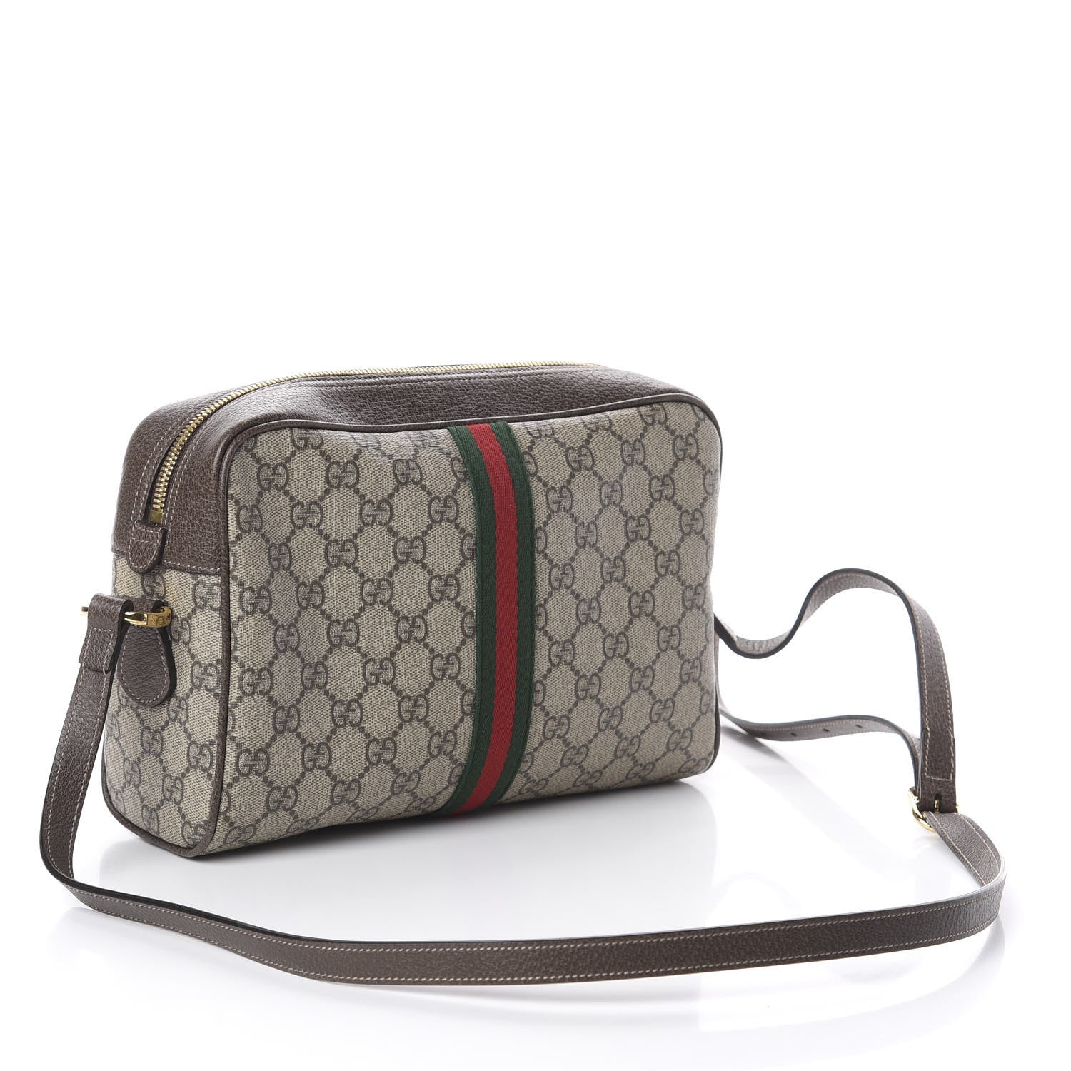 Gucci GG Supreme Monogram Web Small Ophidia Shoulder Bag Brown 2 of 8