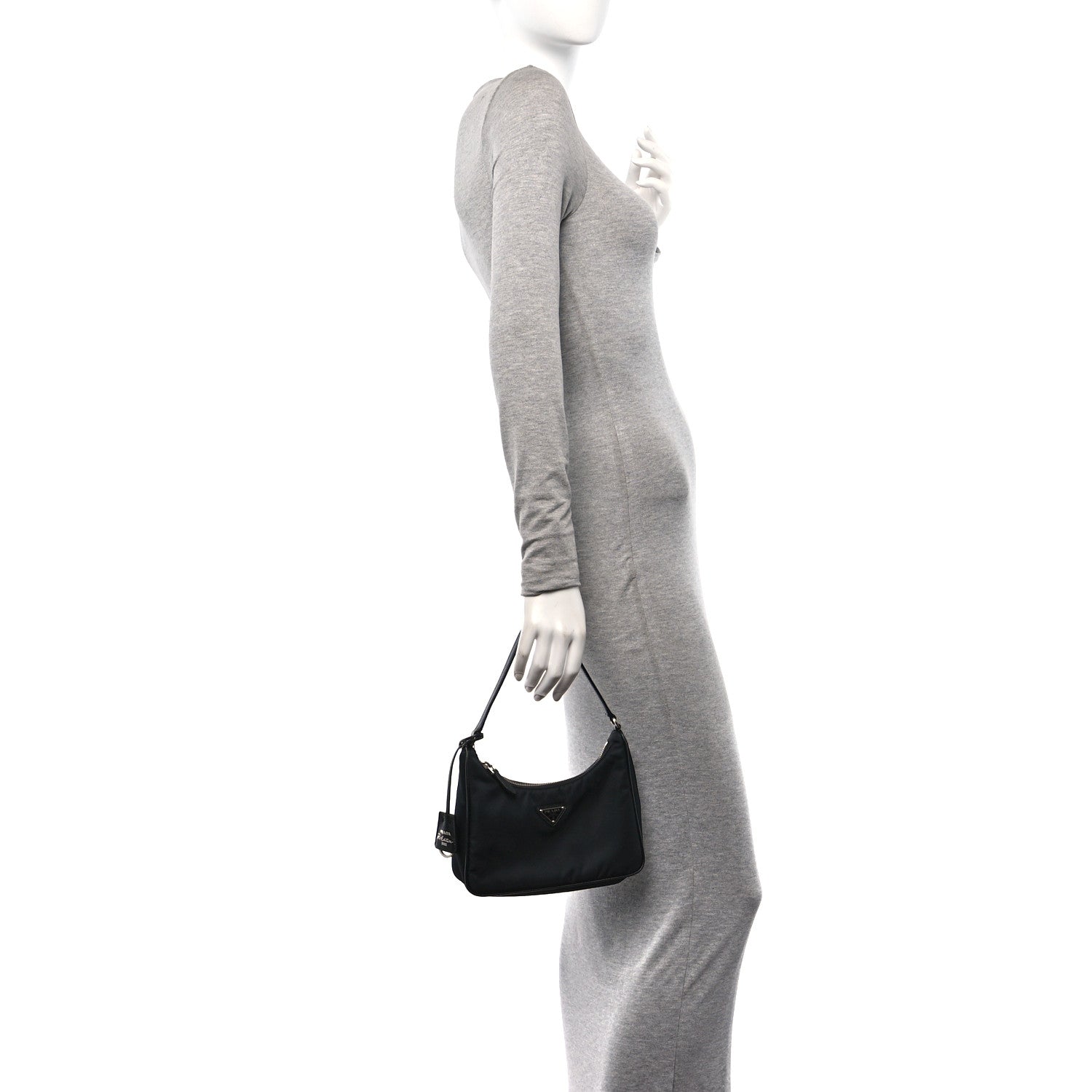 Prada Tessuto Nylon Saffiano Mini Re-Edition 2005 Bag Black 2 of 12