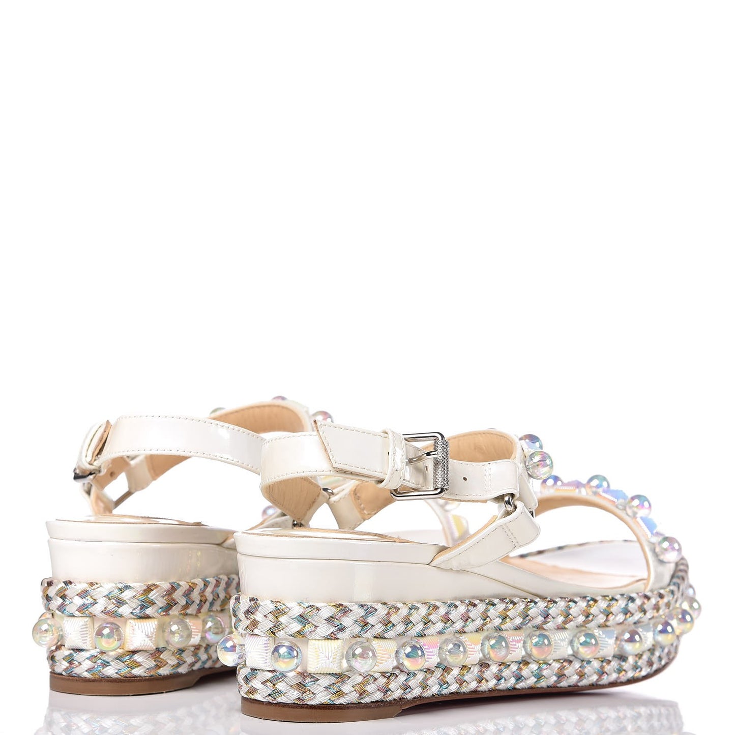 Patent Embellished Cataconico 60 Platform Sandals 36 White