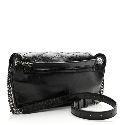 Saint Laurent Crinkled Calfskin Matelasse Monogram Niki Body Bag Black 3 of 11