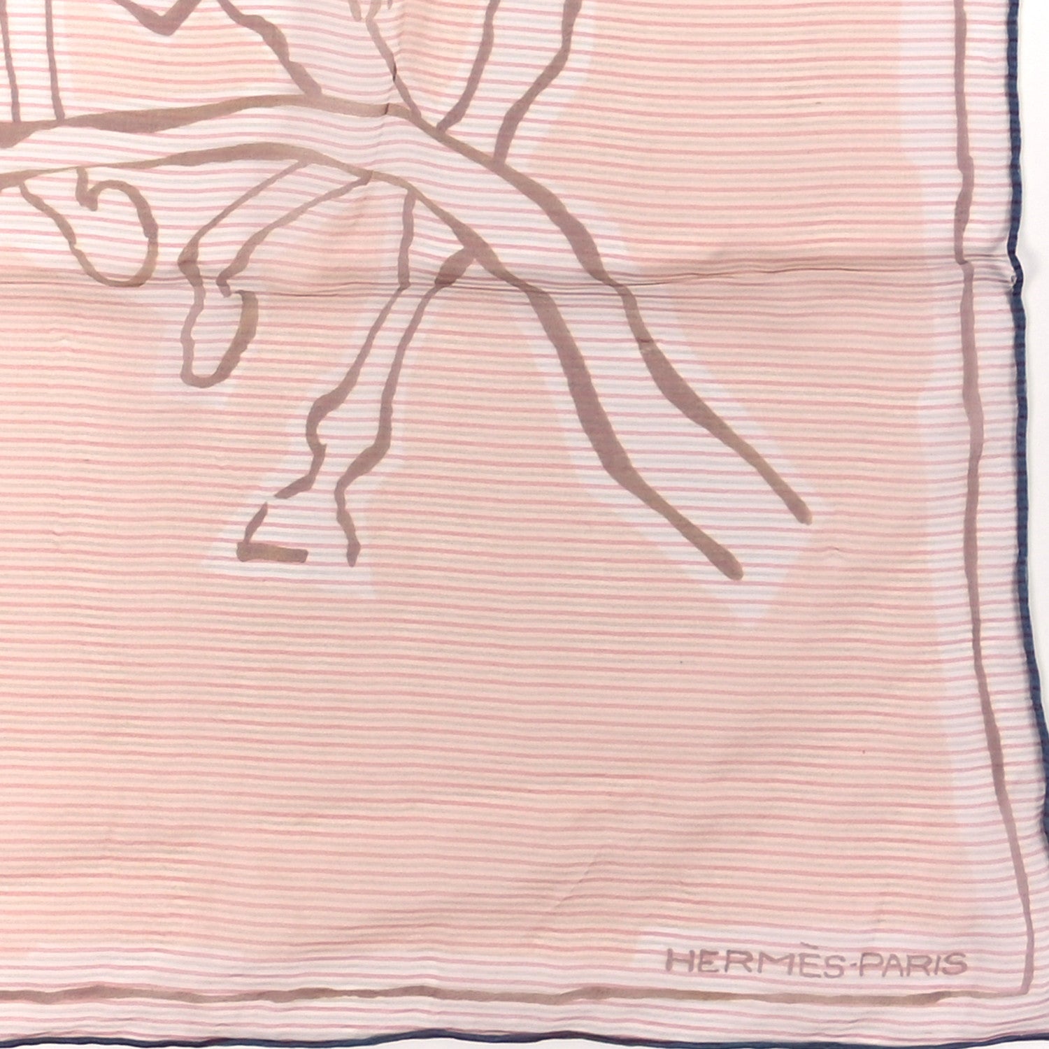 Hermes Silk Muslin Choreographie Equestre Scarf 70 Beige Rose Jaune Bleu 2 of 3