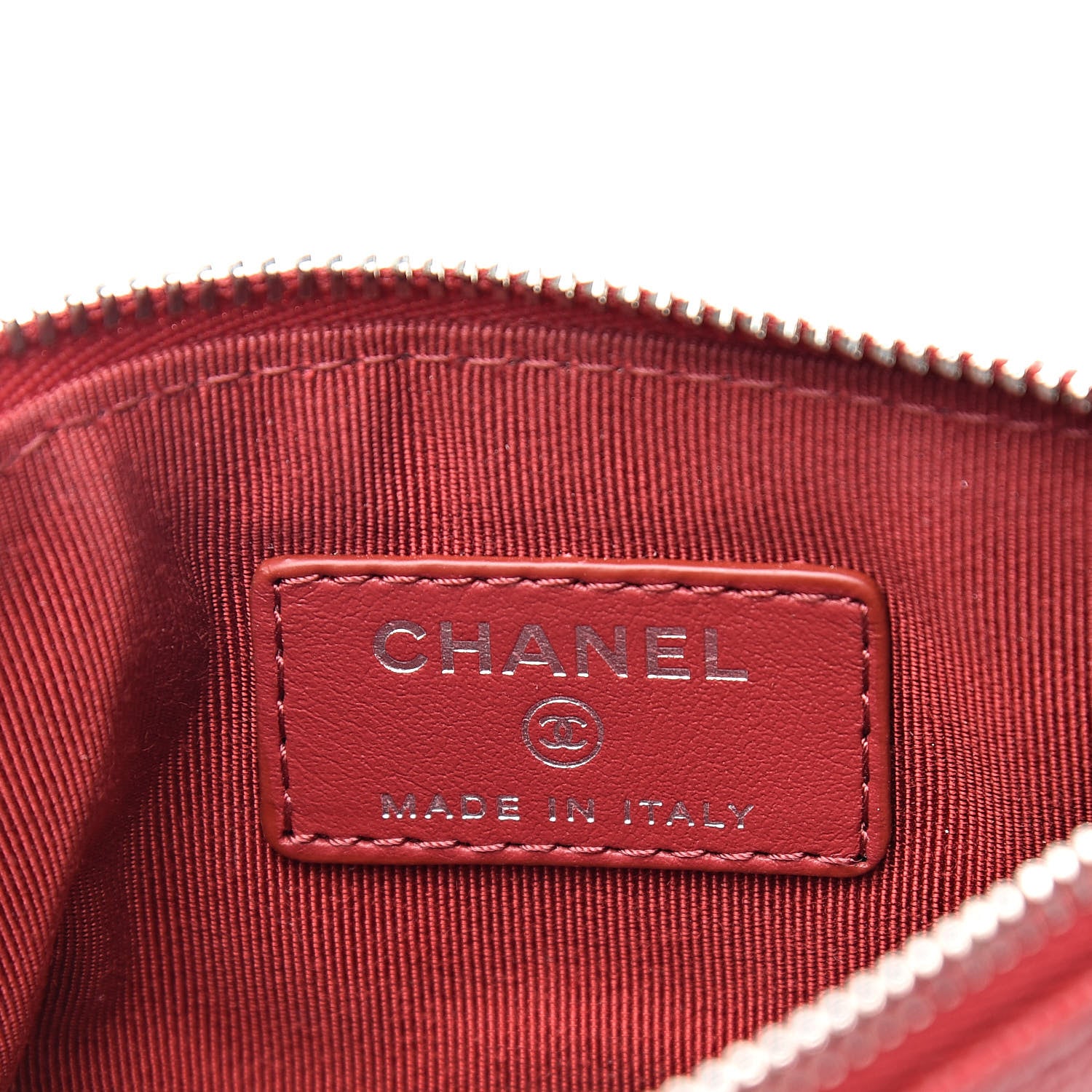 Chanel Caviar Quilted Small Cosmetic Case Dark Red 6 of 8