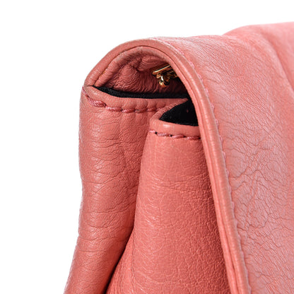 Balenciaga Agneau Giant 12 Gold Hardware Envelope Strap Clutch Rose Azalee 14 of 18