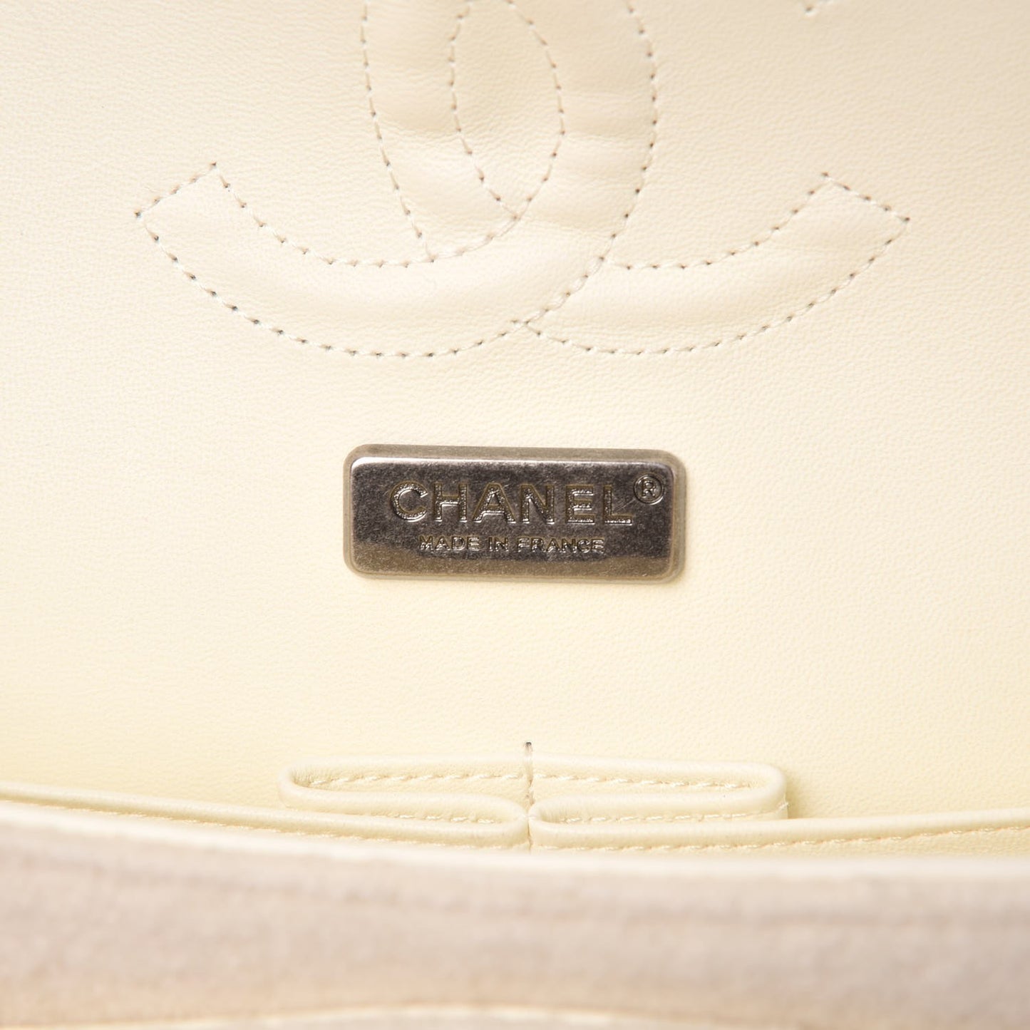 Felt Flower Embroidered Small Double Flap Ivory Multicolor