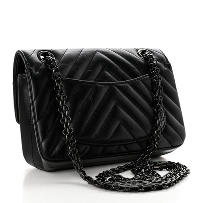 Chanel Aged Calfskin Chevron Quilted 2.55 Reissue Mini Flap So Black 2 of 11