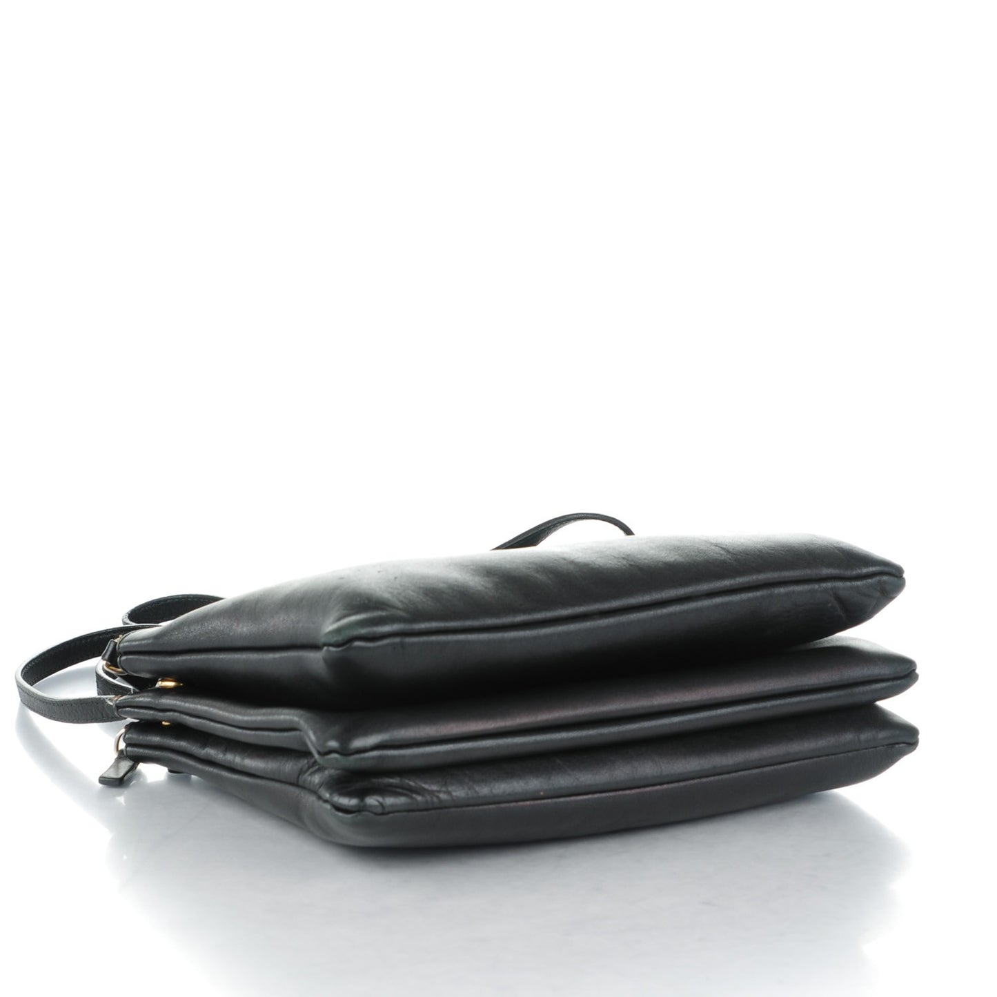 Lambskin Large Trio Crossbody Bag Black
