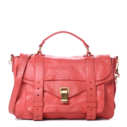 Proenza Schouler Lambskin Medium PS1 Satchel Deep Coral 1 of 19