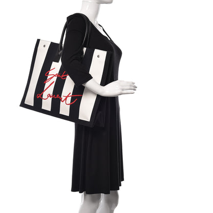 Saint Laurent Canvas Noe Tote Black White 2 of 11