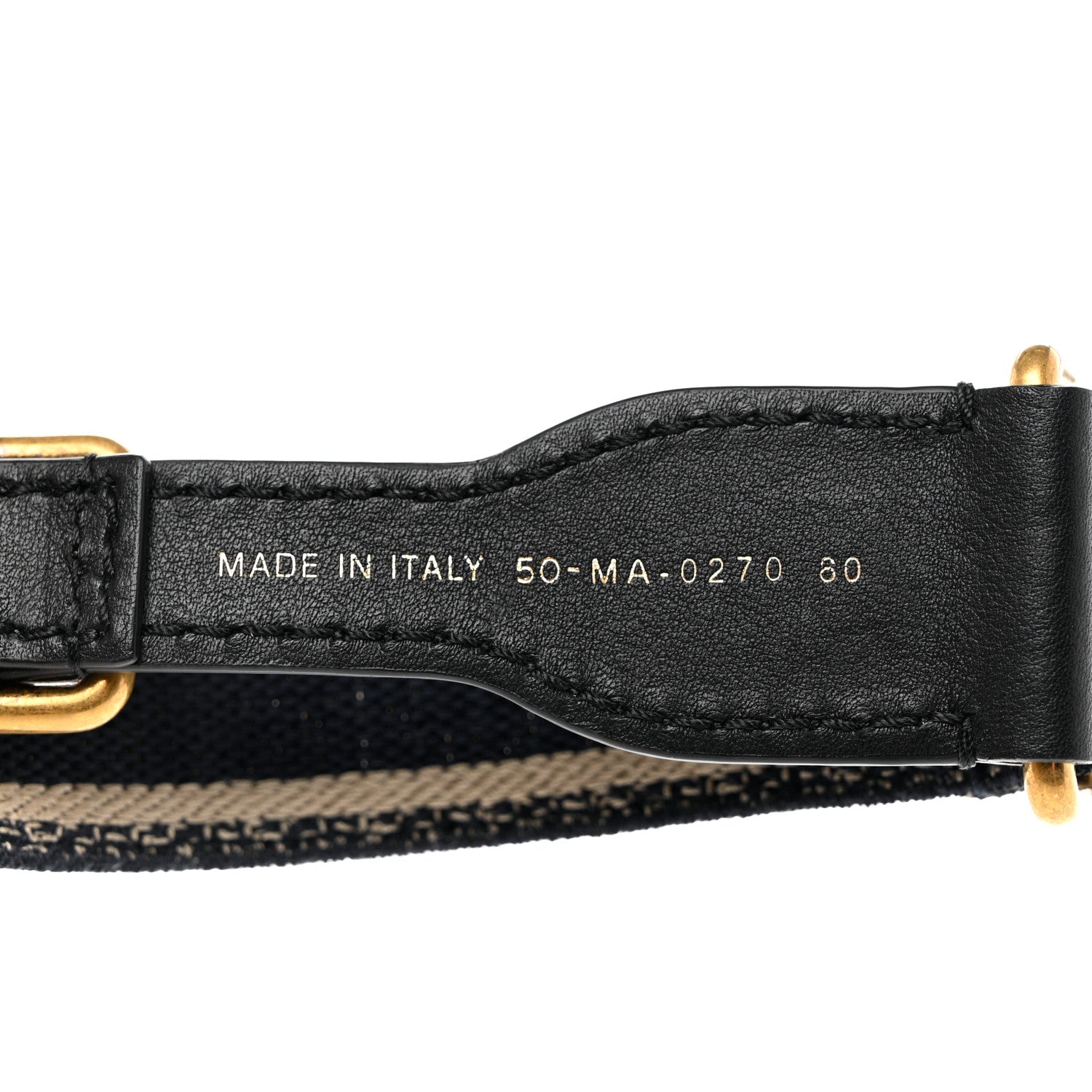 Christian Dior Canvas Embroidered Book Belt 80 32 Black Beige 6 of 7