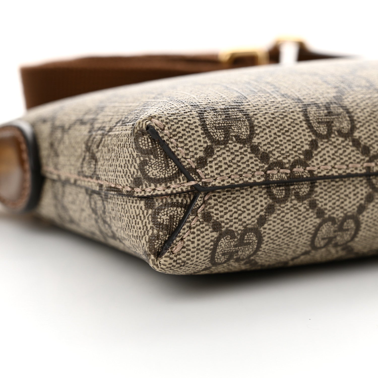 Gucci GG Supreme Monogram Azalea Calfskin Small Retro Interlocking G Wristlet Messenger Bag Beige Ebony Brown Sugar 9 of 11
