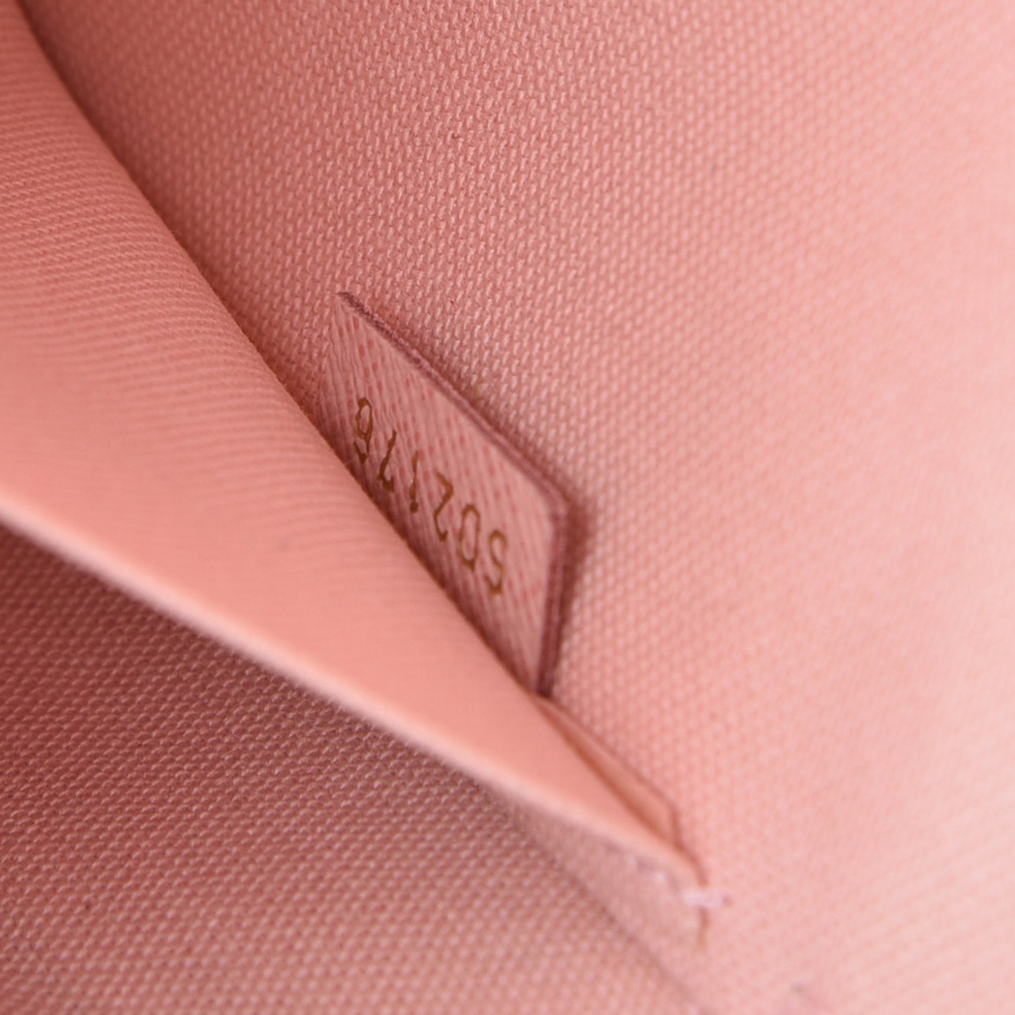 Damier Azur Pochette Felicie Chain Wallet Rose Ballerine