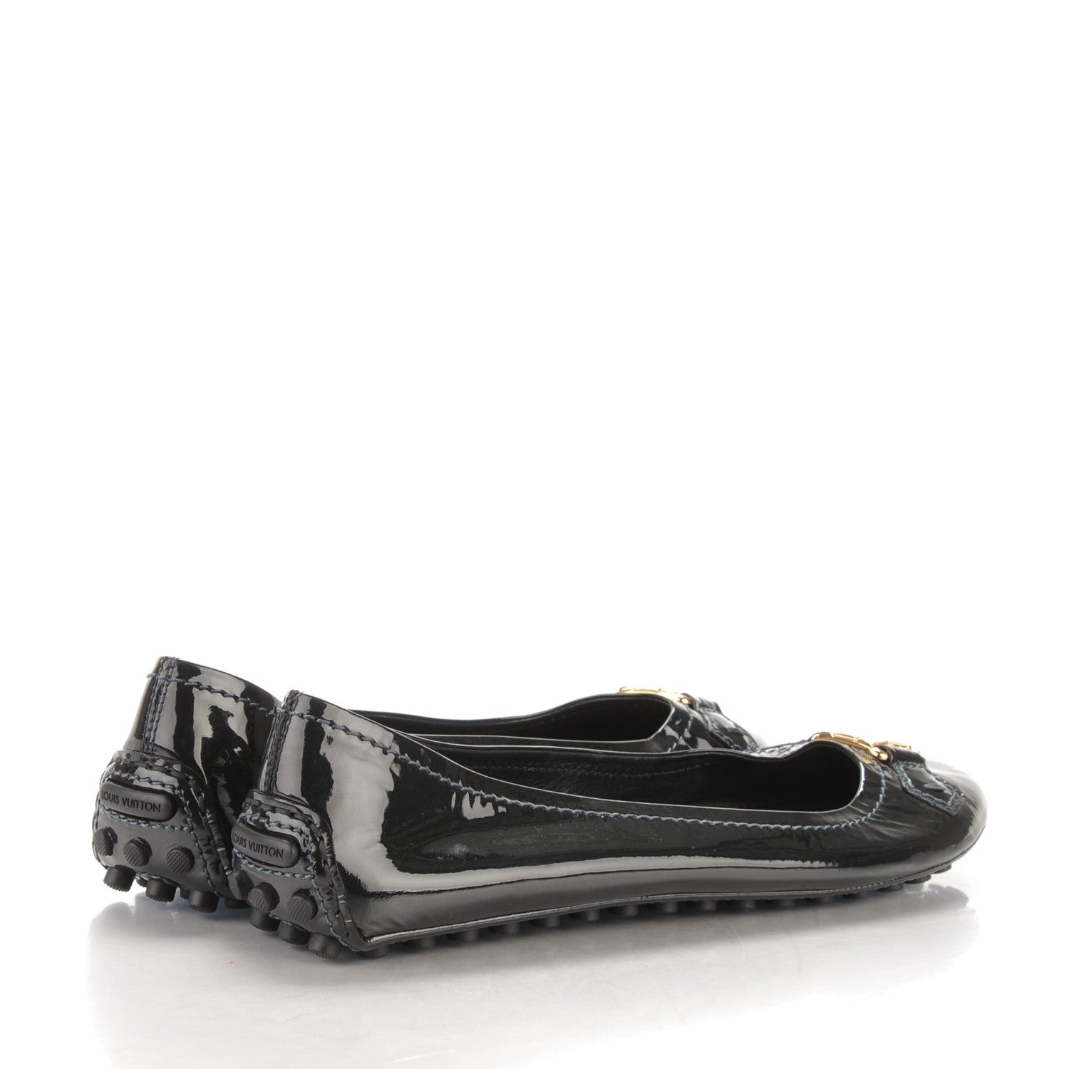 Louis Vuitton Patent Calfskin Oxford Ballerina Flats 42 Navy 4 of 7