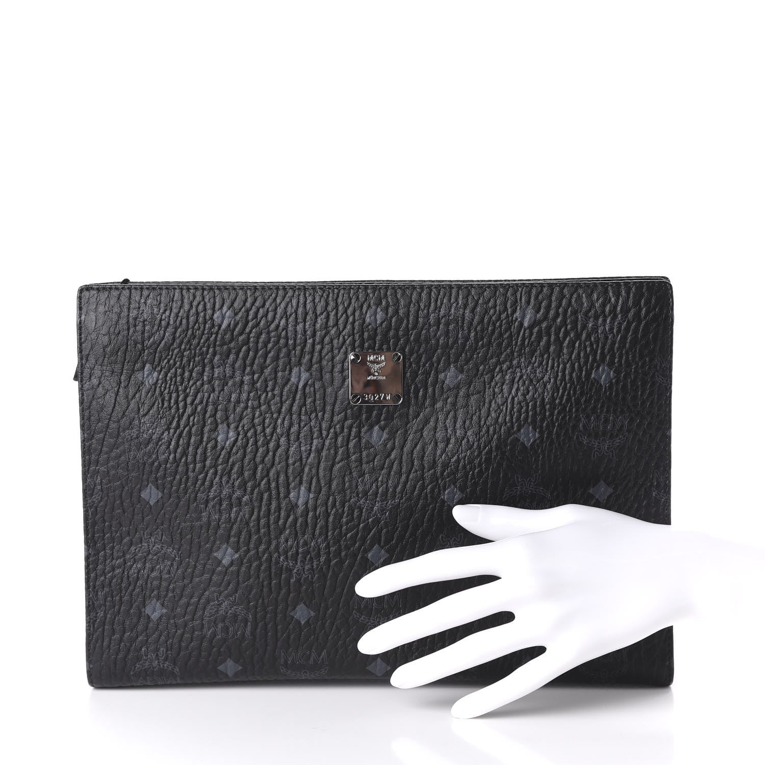 MCM Visetos Medium Zip Pouch Black 2 of 9