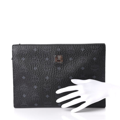 MCM Visetos Medium Zip Pouch Black 2 of 9