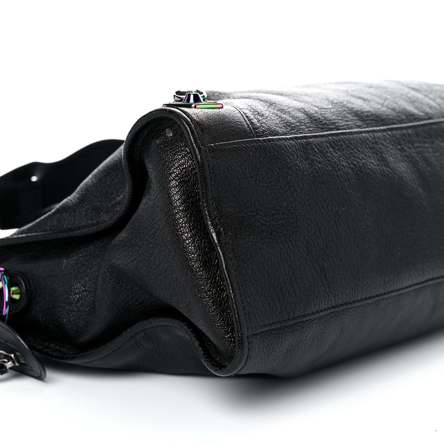 Chevre Iridescent Metallic Edge Hardware City Black