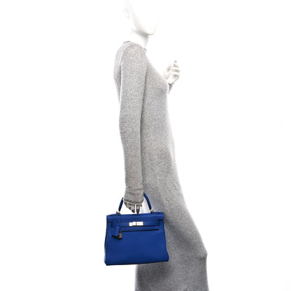 Hermes Togo Kelly Retourne 28 Bleu Royal 2 of 12