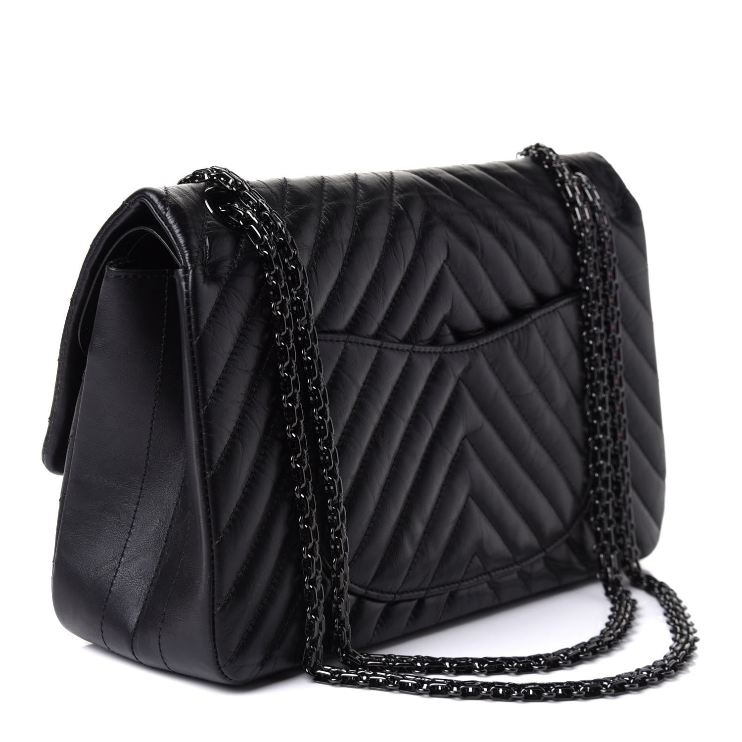 Chanel Aged Calfskin Chevron Quilted 2.55 Reissue 226 So Black 2 of 10