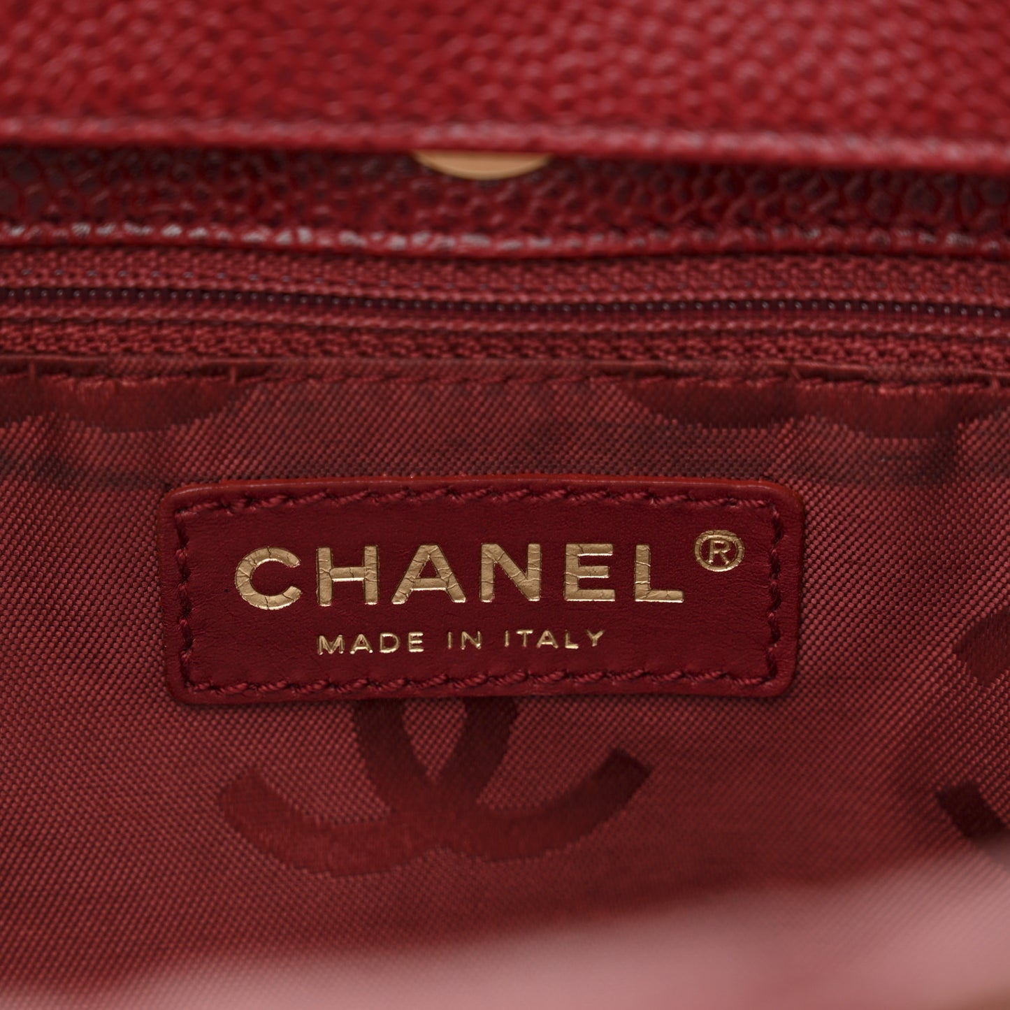 Caviar CC Stitched Tote Red