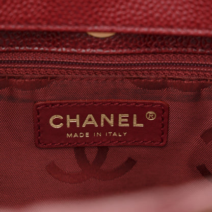 Chanel Caviar CC Stitched Tote Red 6 of 10