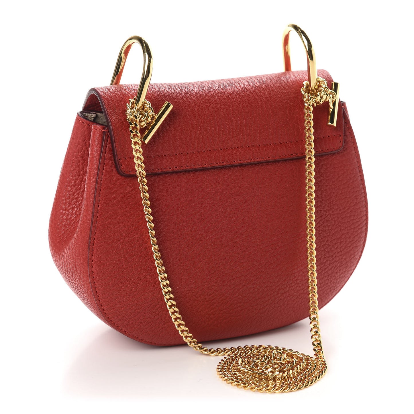 Grained Lambskin Mini Drew Shoulder Bag Plaid Red