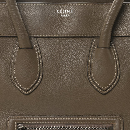 Celine Drummed Calfskin Mini Luggage Souris 7 of 9