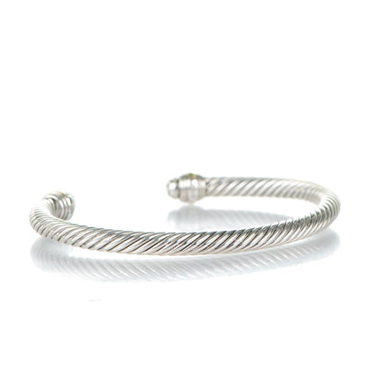 David Yurman Sterling Silver 14K Yellow Gold Diamond 5mm Cable Classics Bracelet 3 of 4