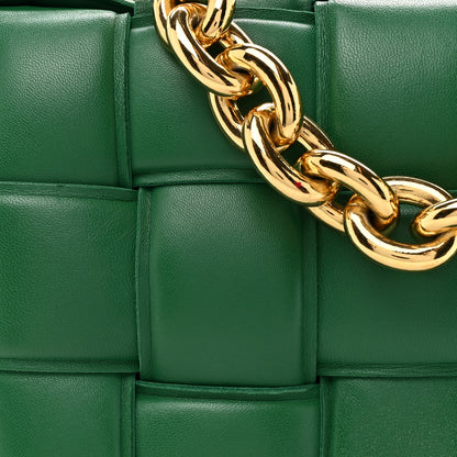 Bottega Veneta Lambskin Maxi Intreccio Padded Chain Cassette Crossbody Bag Racing Green 8 of 15