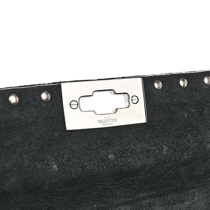 Valentino Garavani Velvet Small Rockstud Spike Embellished Shoulder Bag Black 15 of 15