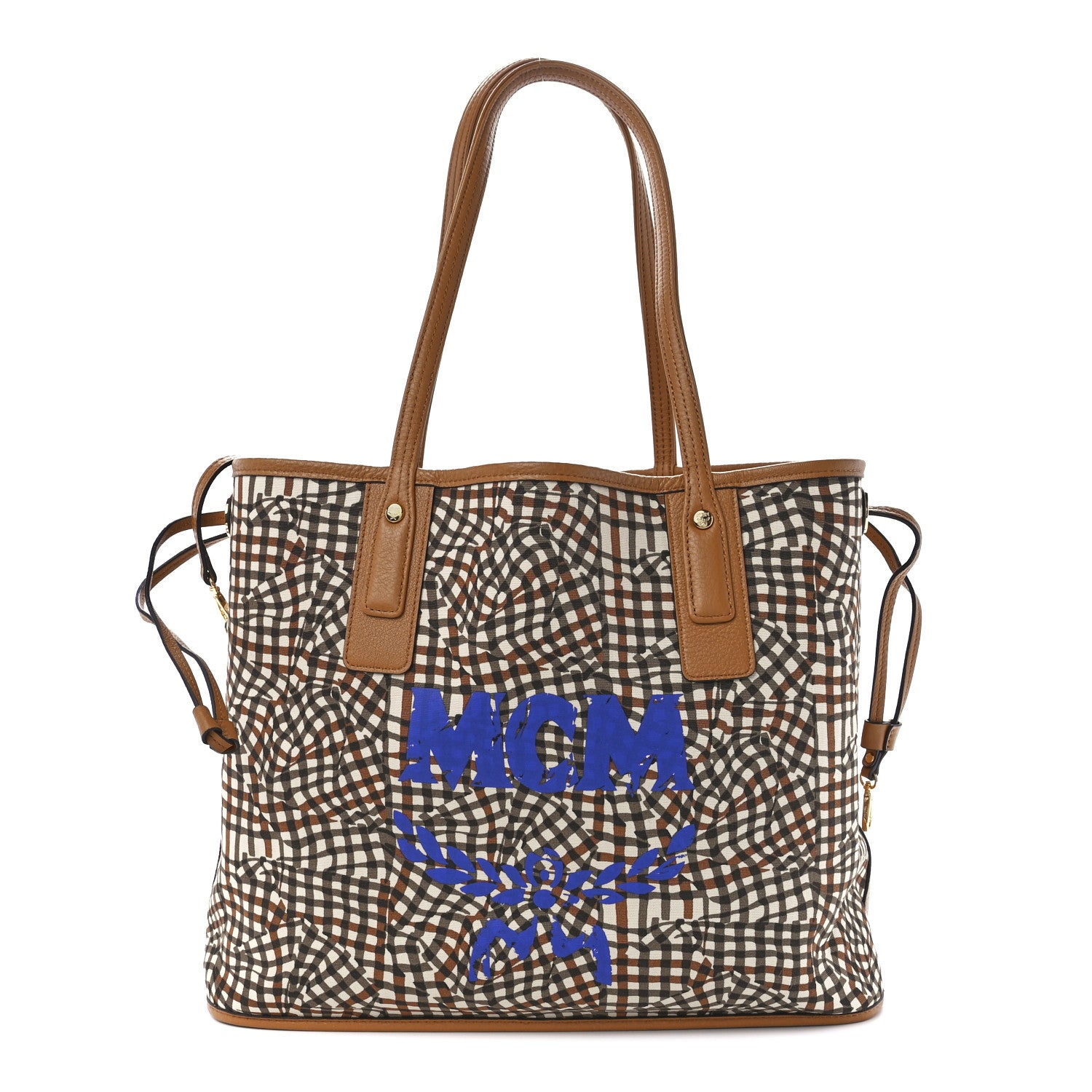 MCM Visetos Medium Liz Reversible Shopper Tote Cognac 10 of 20