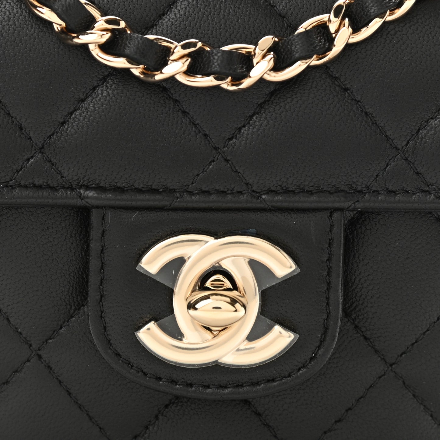 Lambskin Quilted CC In Love Heart Clutch With Chain Black