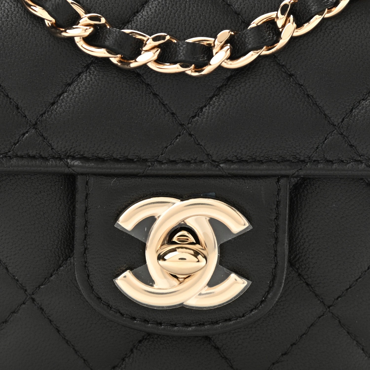 Chanel Lambskin Quilted CC In Love Heart Clutch With Chain Black 8 of 11