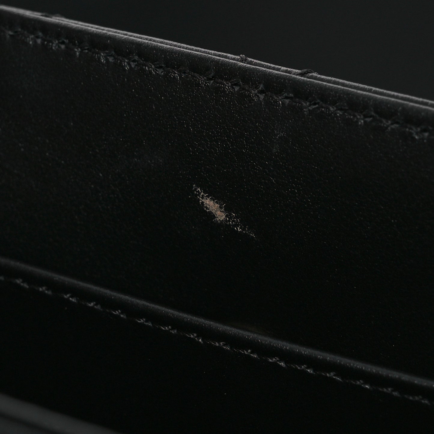Shiny Aged Calfskin Quilted Nano Kelly Shopper Black
