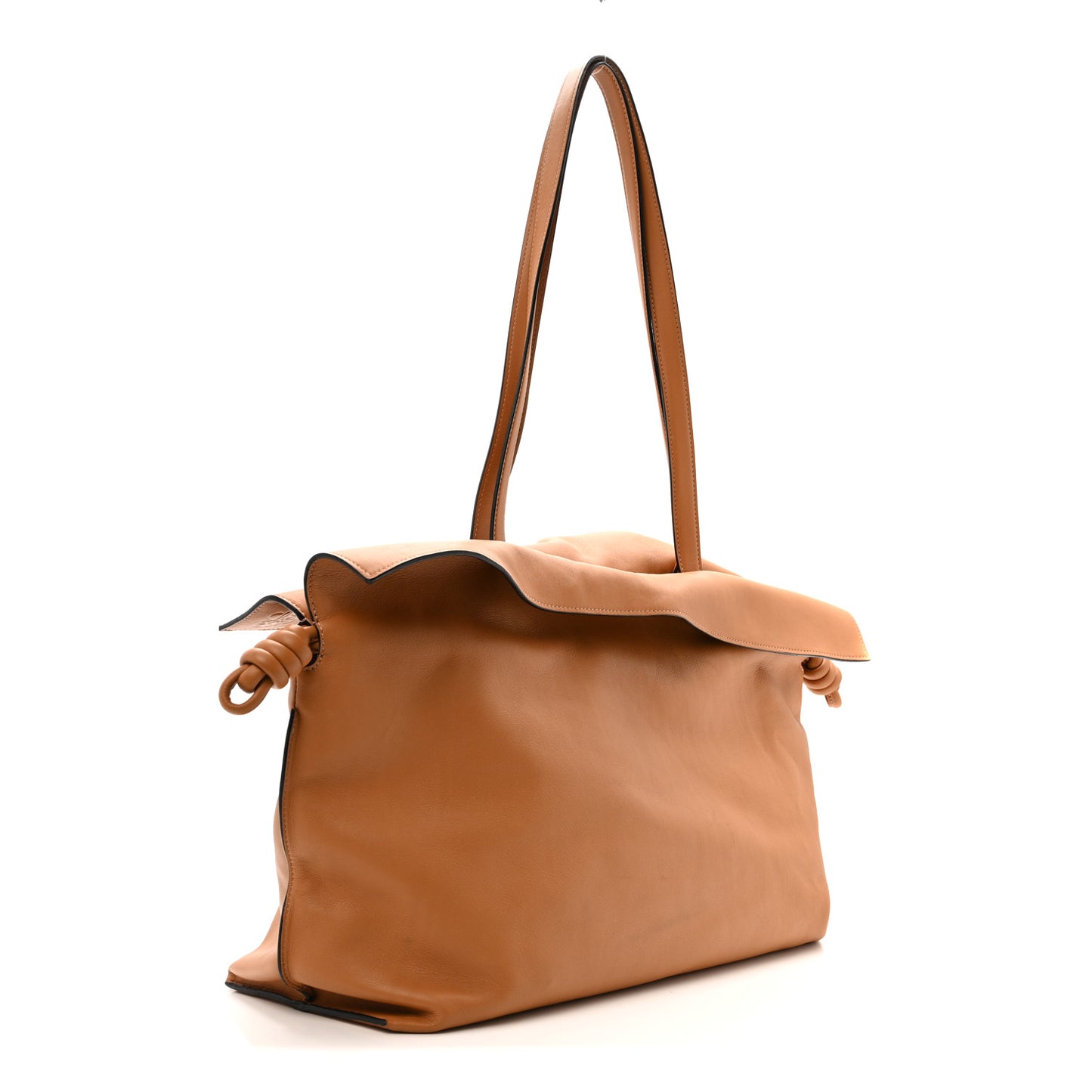 Calfskin Flamenco Knot XL Shoulder Bag Warm Desert