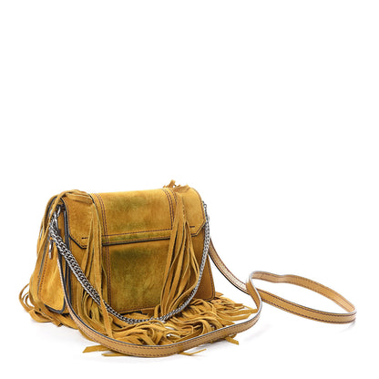 Givenchy Suede Fringe Small GV3 Shoulder Bag Yellow 2 of 8