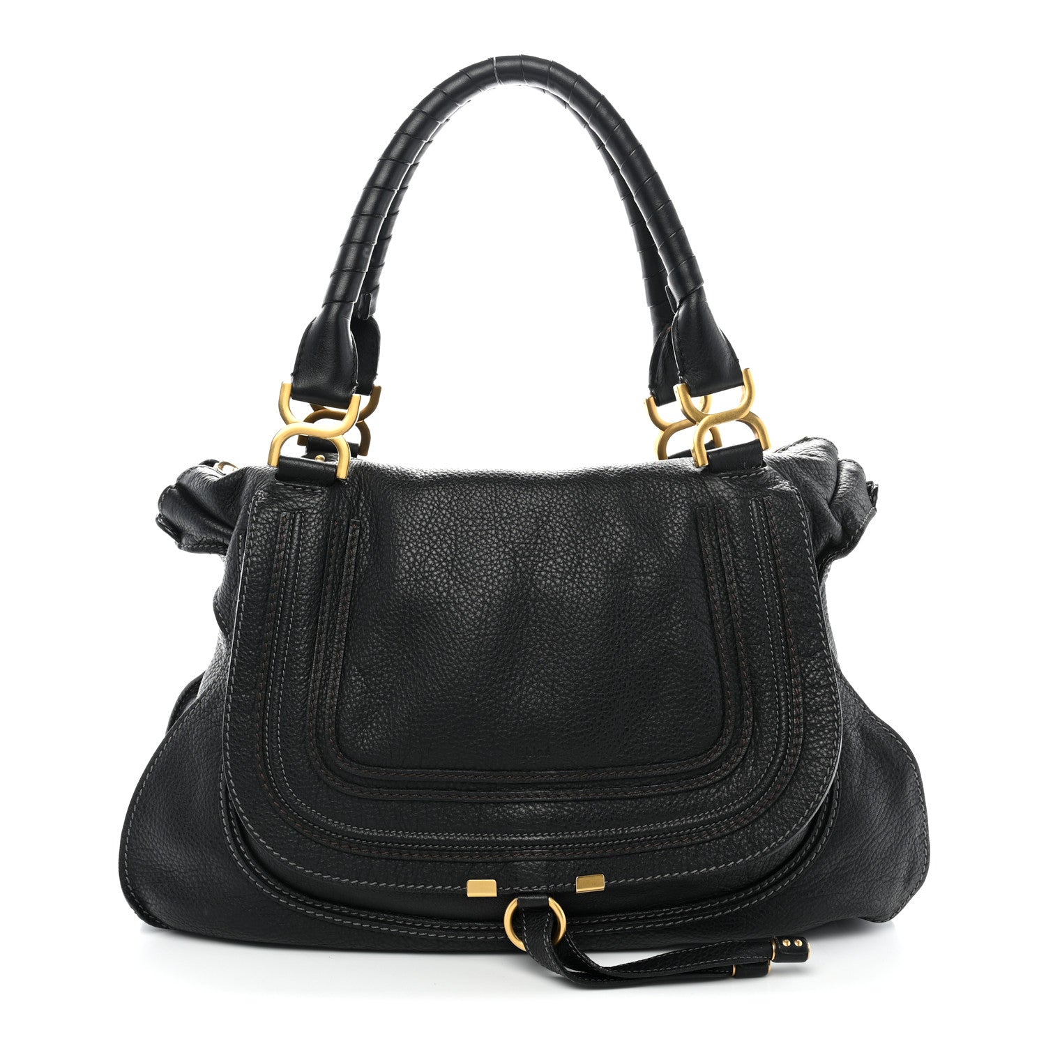 Chloe Calfskin Large Marcie Satchel Black Black 1 of 13